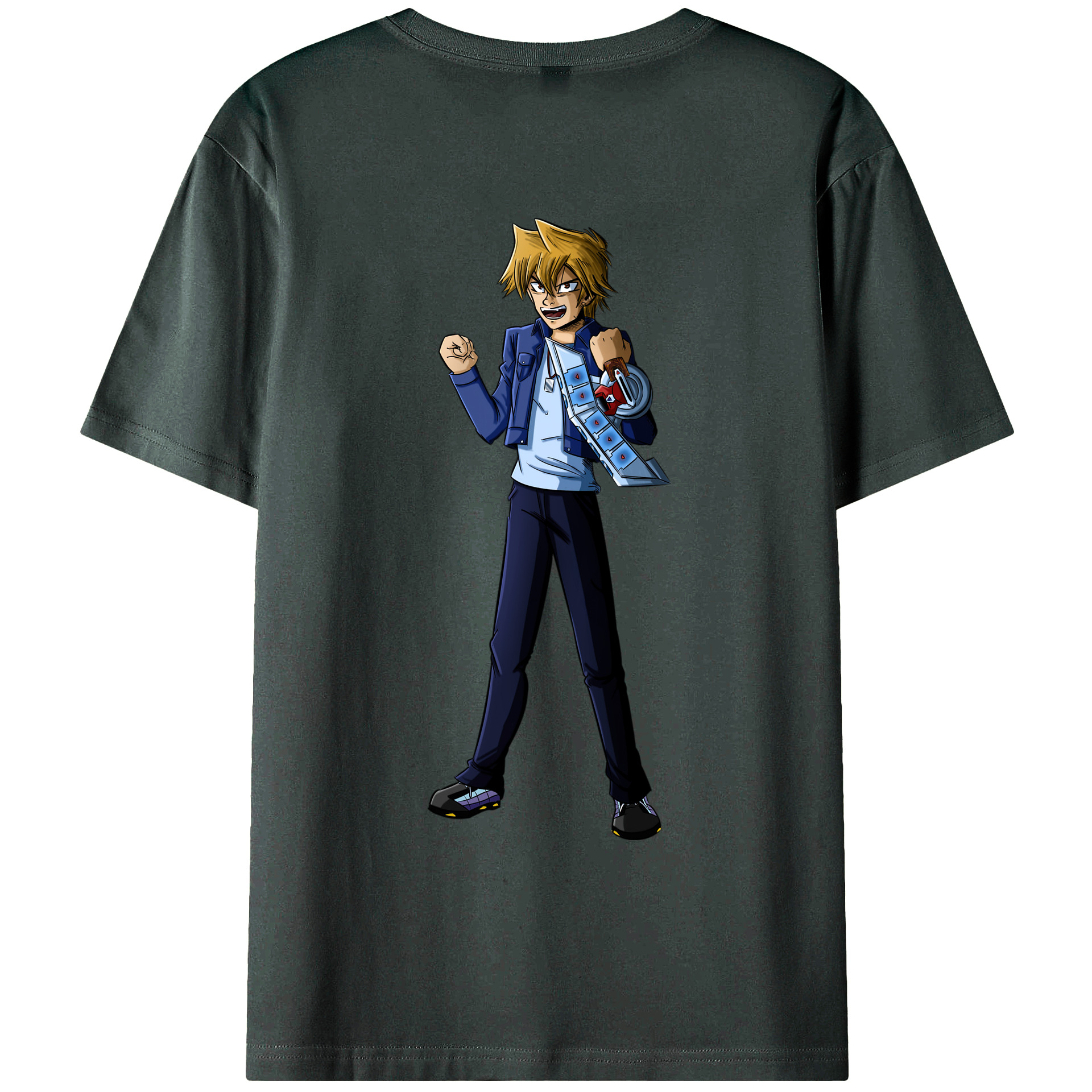 （画像用） 遊☆戯☆王 Yu-Gi-Oh! 綿100％ メンズ半袖Tシャツ（バックプリント） 通気性